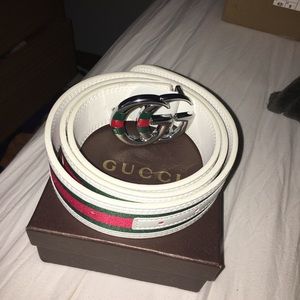 Gucci belt white green red